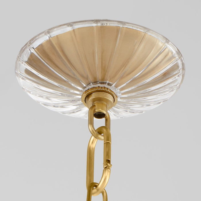 Quorum Alice 11" Pendant, Aged Brass/Clear/Fluted