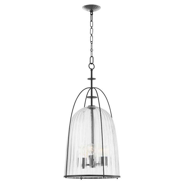 Quorum Alice 16" Pendant, Matte Black/Clear/Fluted
