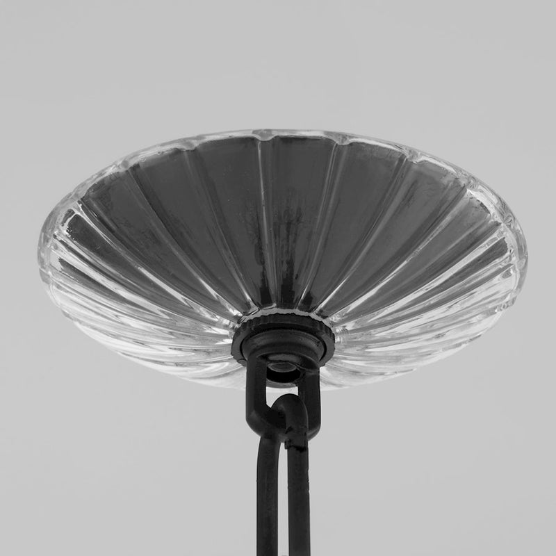 Quorum Alice 16" Pendant, Matte Black/Clear/Fluted