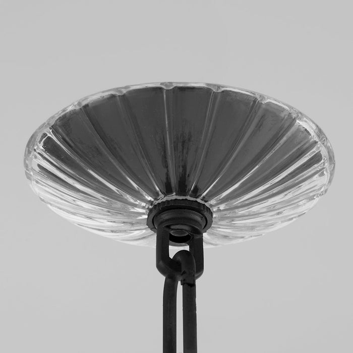 Quorum Alice 16" Pendant, Matte Black/Clear/Fluted