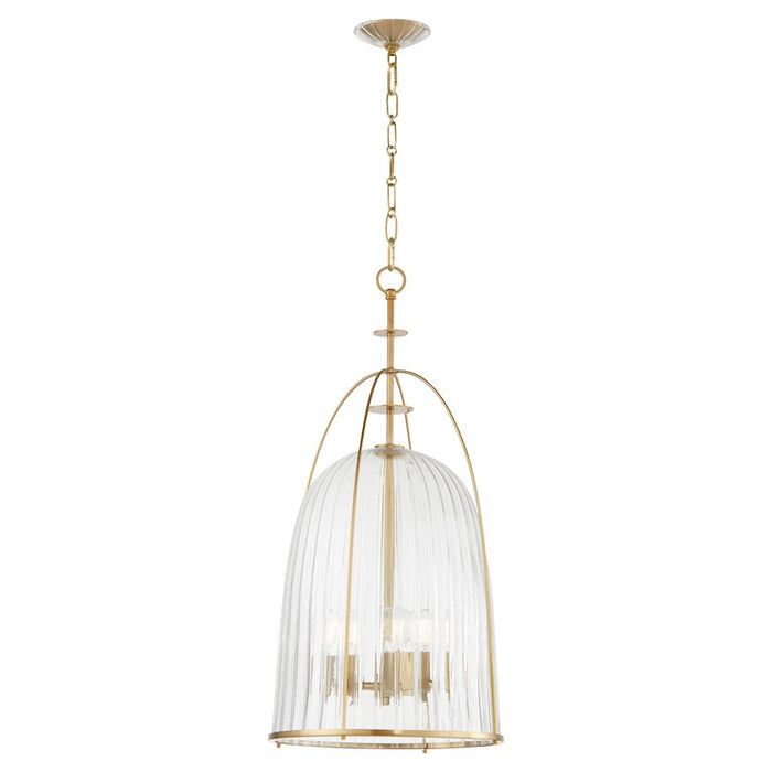 Quorum Alice 16" Pendant, Aged Brass/Clear/Fluted