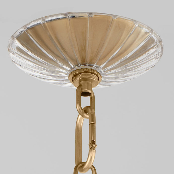 Quorum Alice 16" Pendant, Aged Brass/Clear/Fluted