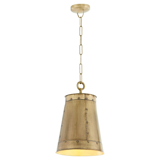 Quorum Artisan 11" 1Lt Pendant, Artisan Brass