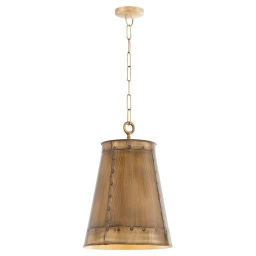 Quorum Artisan 14" 3Lt Pendant, Artisan Brass