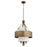 Quorum 4 Light Pendant, Dark Brass/White