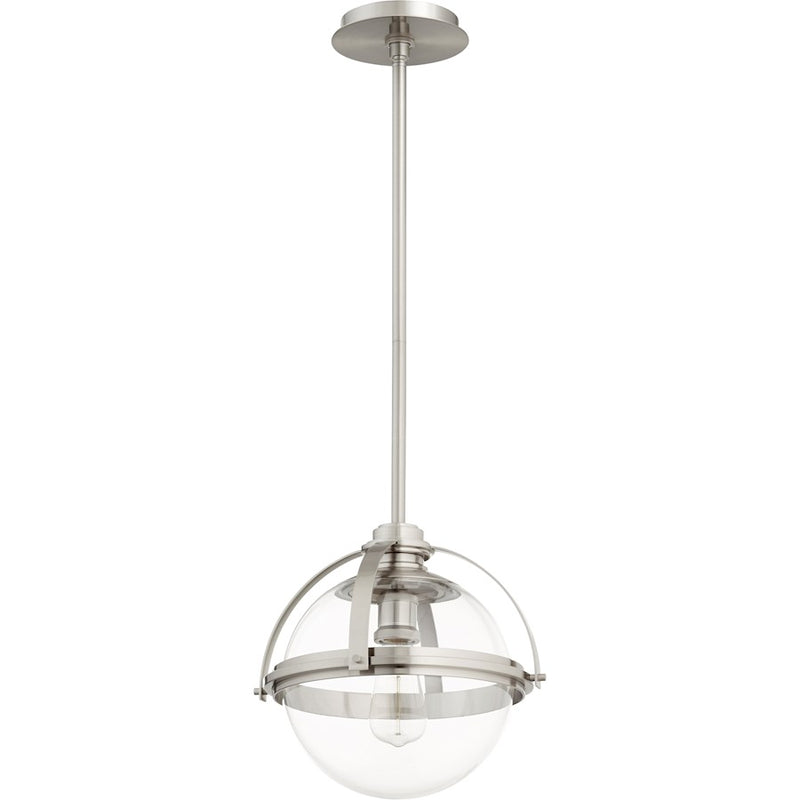 Quorum 13"Meridian Globe Pendant, Satin Nickel