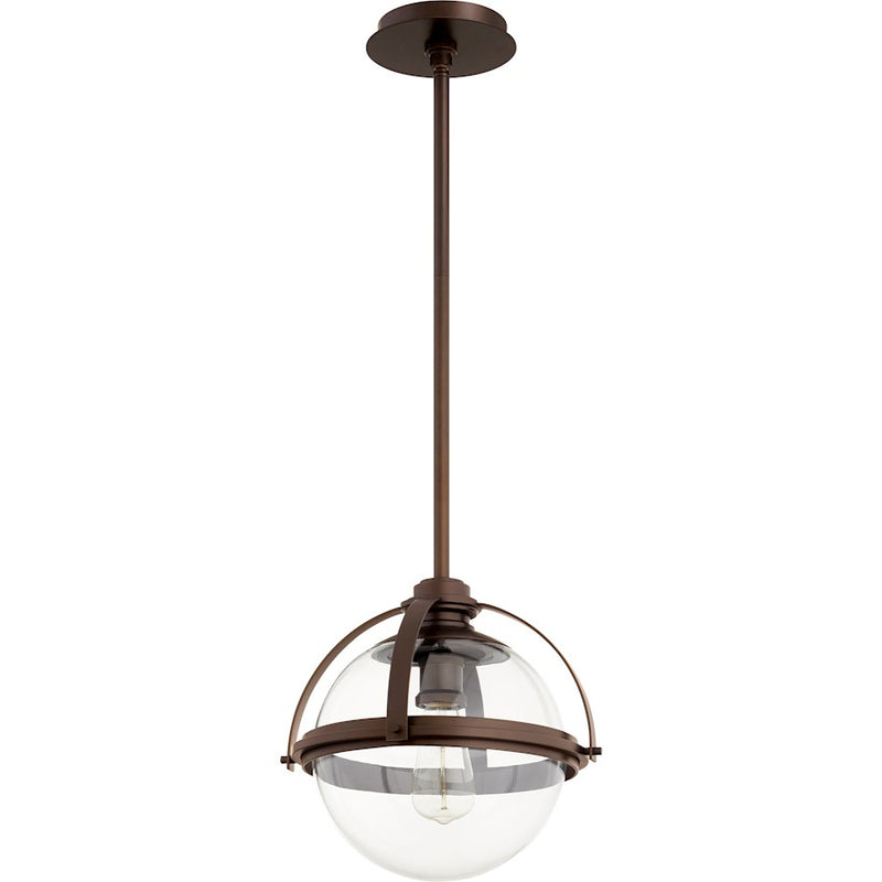 Quorum 13" Meridian Globe Pendant, Oiled Bronze