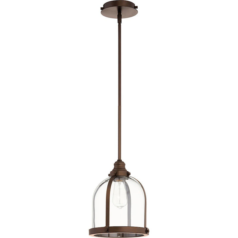 Quorum Banded Dome Pendant, Oiled Bronze