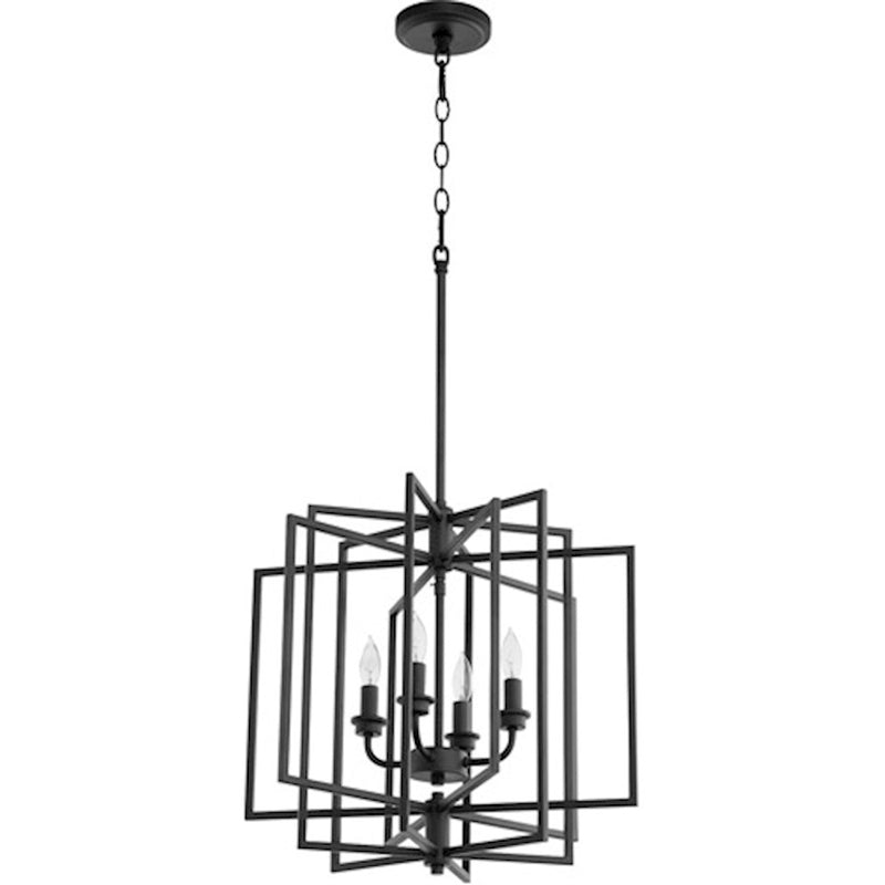 Quorum Hammond 4 Light Pendant, Noir