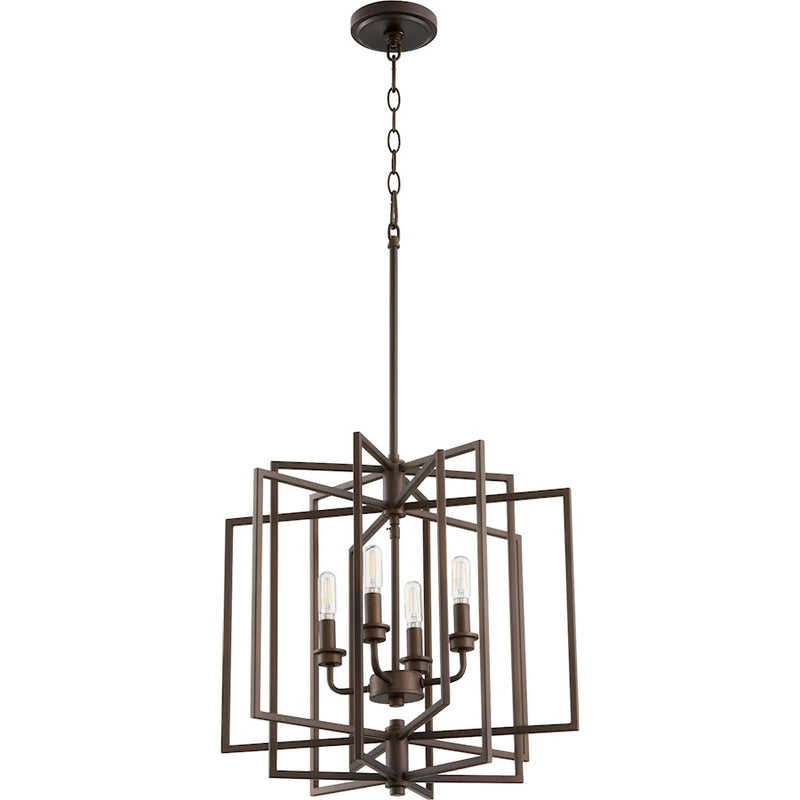 Quorum Hammond 4 Light Pendant, Oiled Bronze