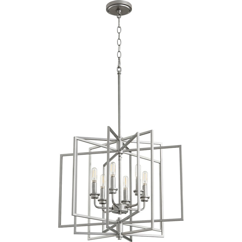Quorum Hammond 6 Light Pendant, Classic Nickel