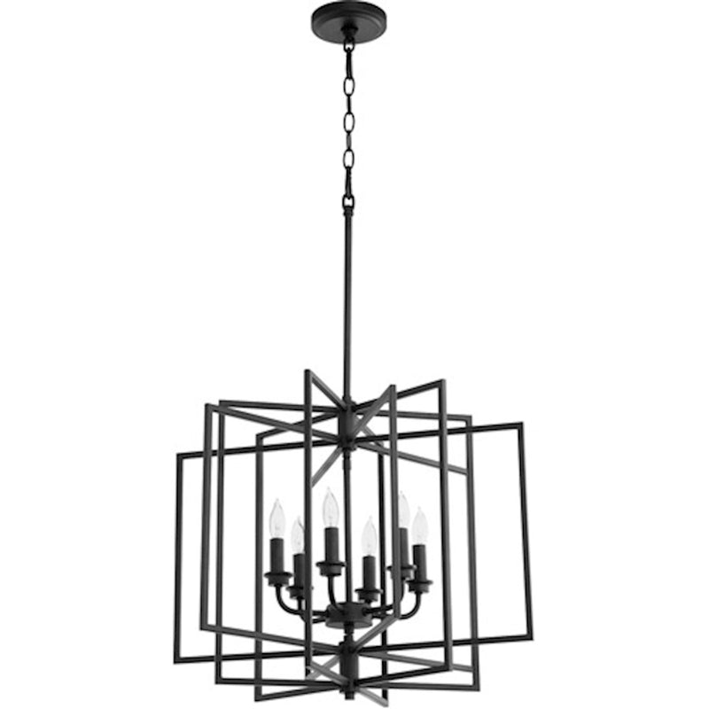 Quorum Hammond 6 Light Pendant, Noir