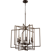 Quorum Hammond 8 Light Pendant, Oiled Bronze