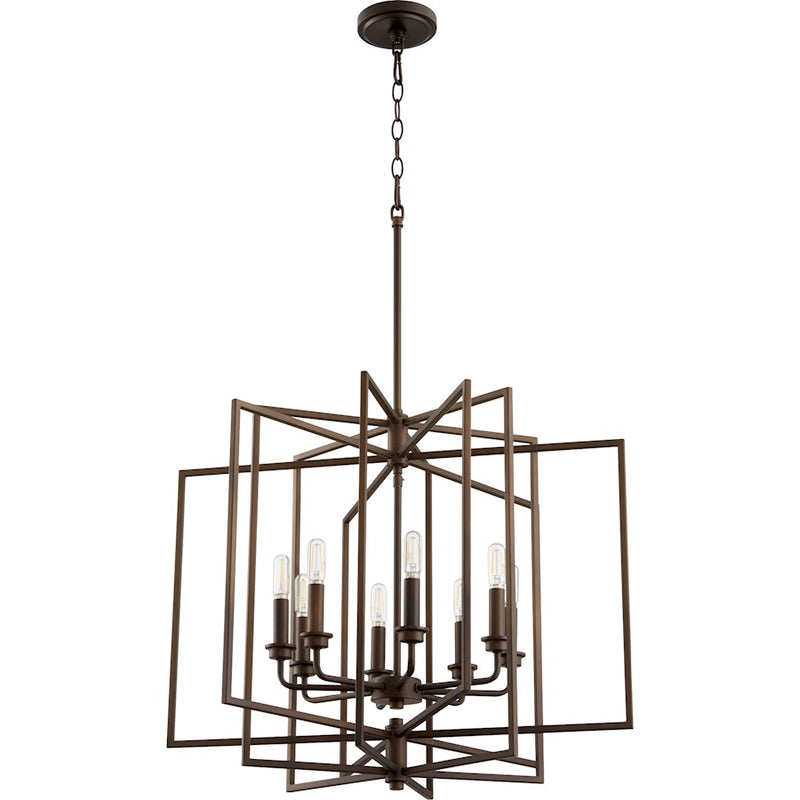 Quorum Hammond 8 Light Pendant, Oiled Bronze