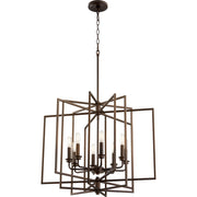 Quorum Hammond 8 Light Pendant, Oiled Bronze