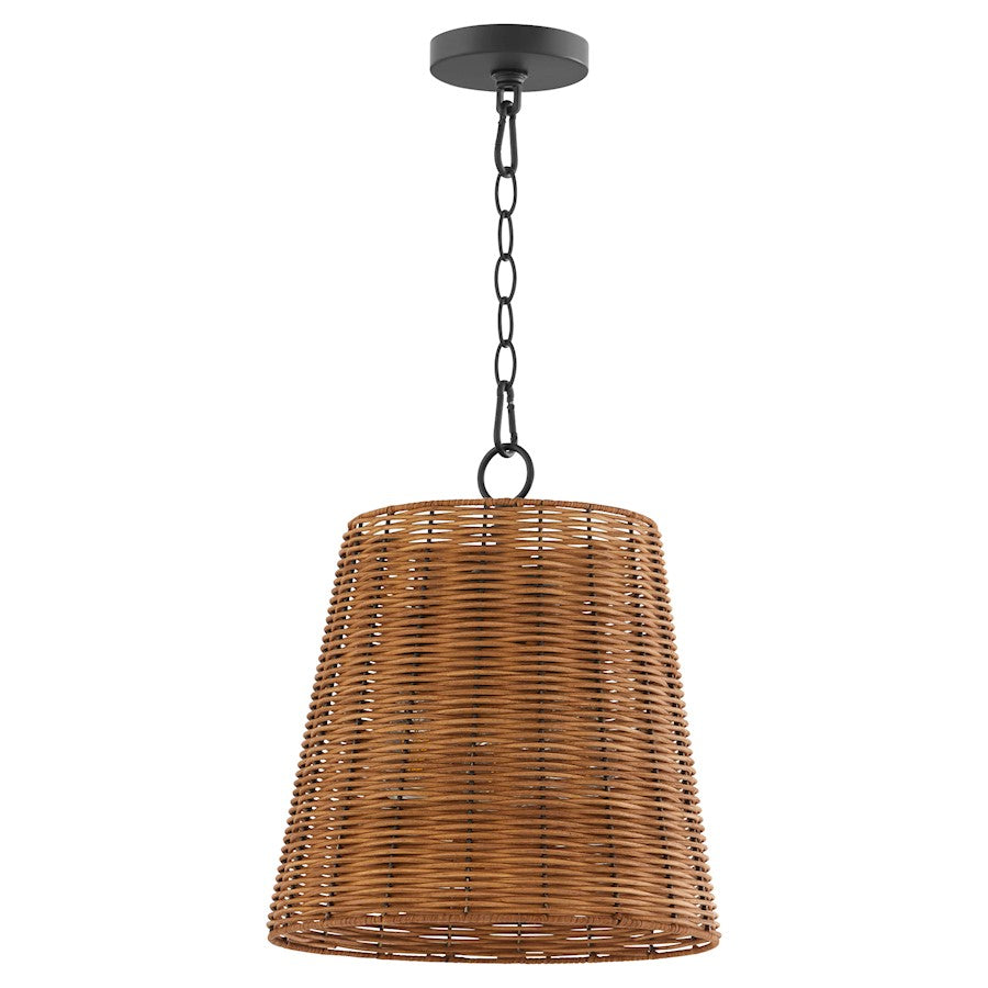 Quorum 3Lt Wicker Pendant, Matte Black/Espresso - 8893-13-59