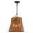 Quorum 3Lt Wicker Pendant, Matte Black/Espresso