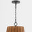 Quorum 3Lt Wicker Pendant, Matte Black/Espresso