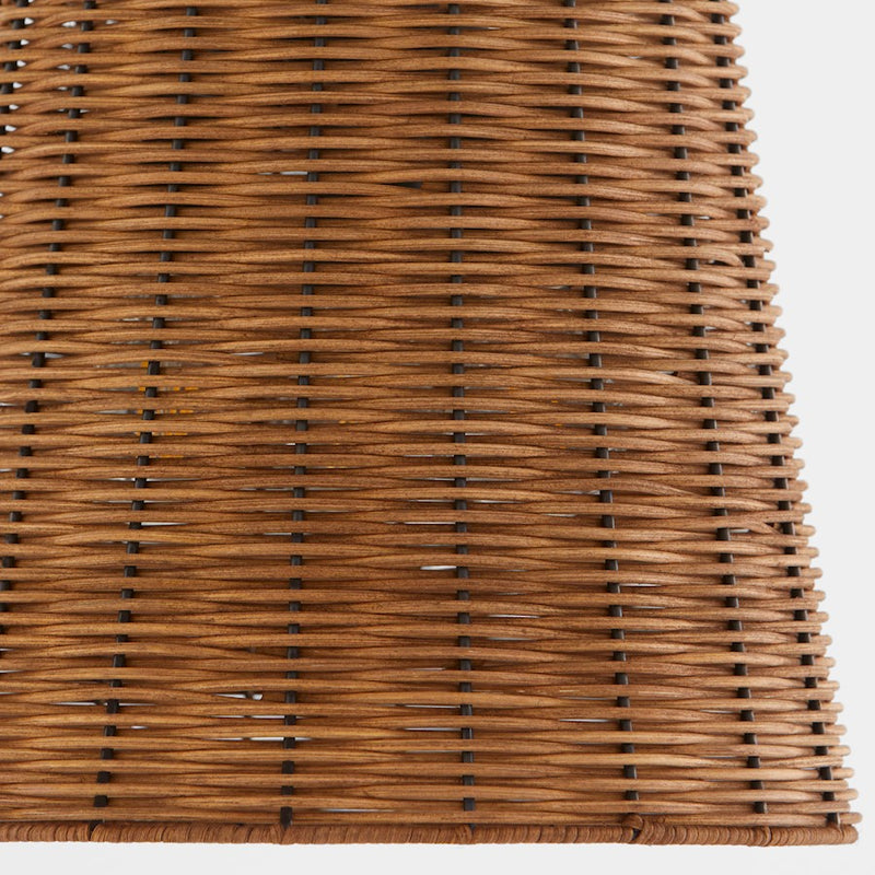 Quorum 3Lt Wicker Pendant, Matte Black/Espresso