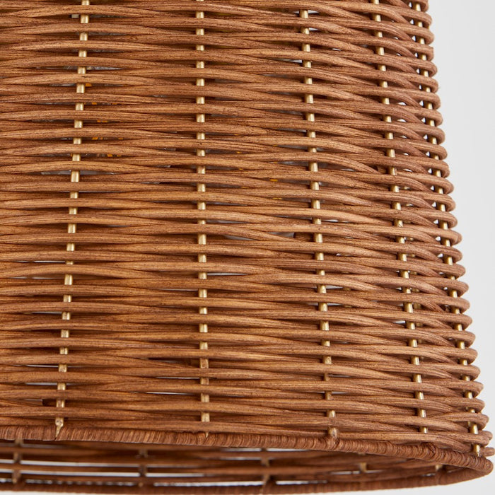 Quorum 3Lt Wicker Pendant, Aged Brass/Espresso