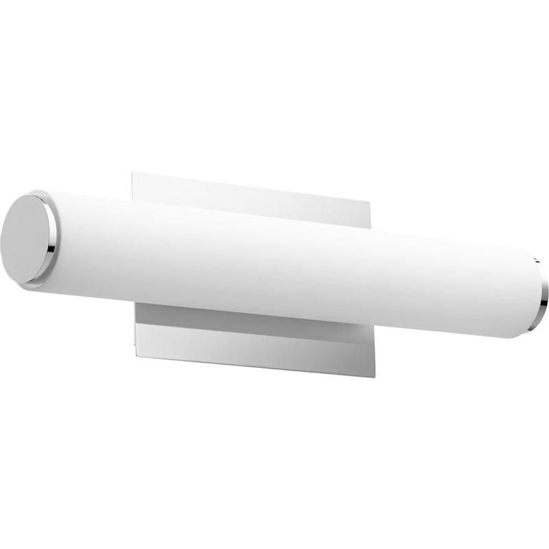 Quorum LED 18" Vanity, Polished Nickel with Matte White Acrylic