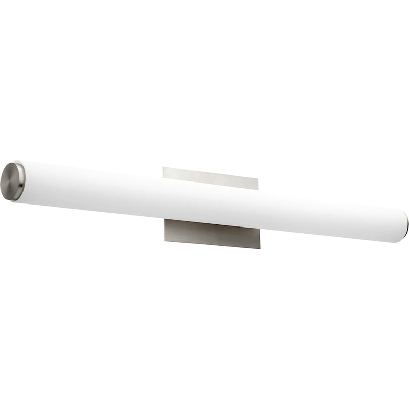 Quorum LED 35" Vanity, Satin Nickel with Matte White Acrylic