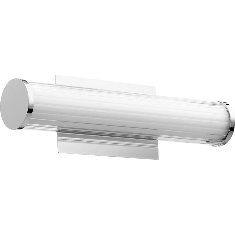Quorum LED 18" Gl/Acr Vanity, Polished Nickel