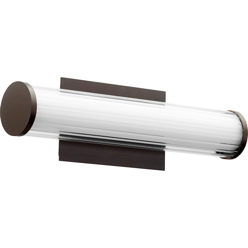 Quorum LED 18" Gl/Acr Vanity, Oiled Bronze