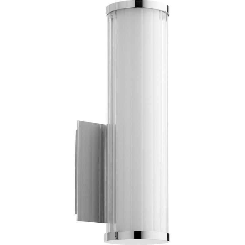 Quorum LED 13" Gl/Acr Wall Mount, Polished Nickel
