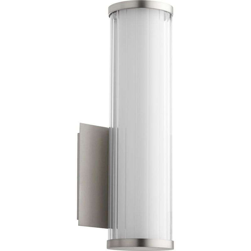 Quorum LED 13" Gl/Acr Wall Mount, Satin Nickel