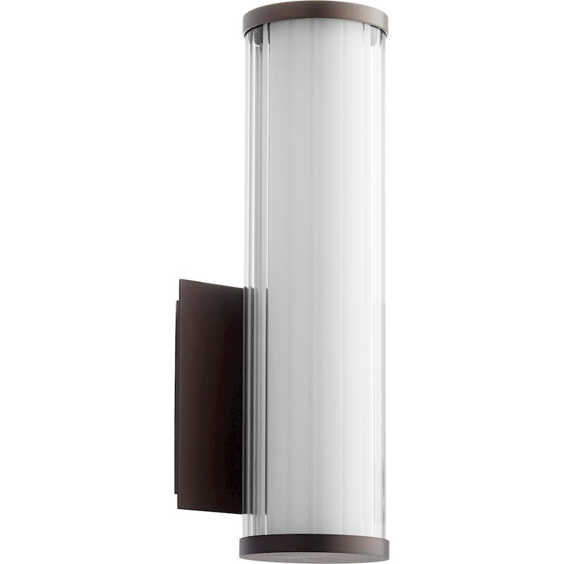 Quorum LED 13" Gl/Acr Wall Mount, Oiled Bronze