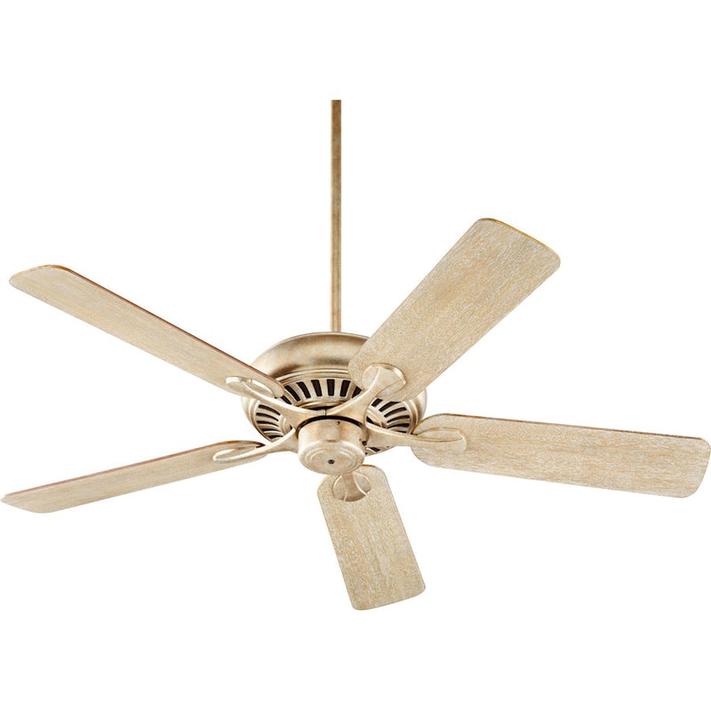 Quorum Pinnacle Ceiling Fan, Aged Silver Leaf