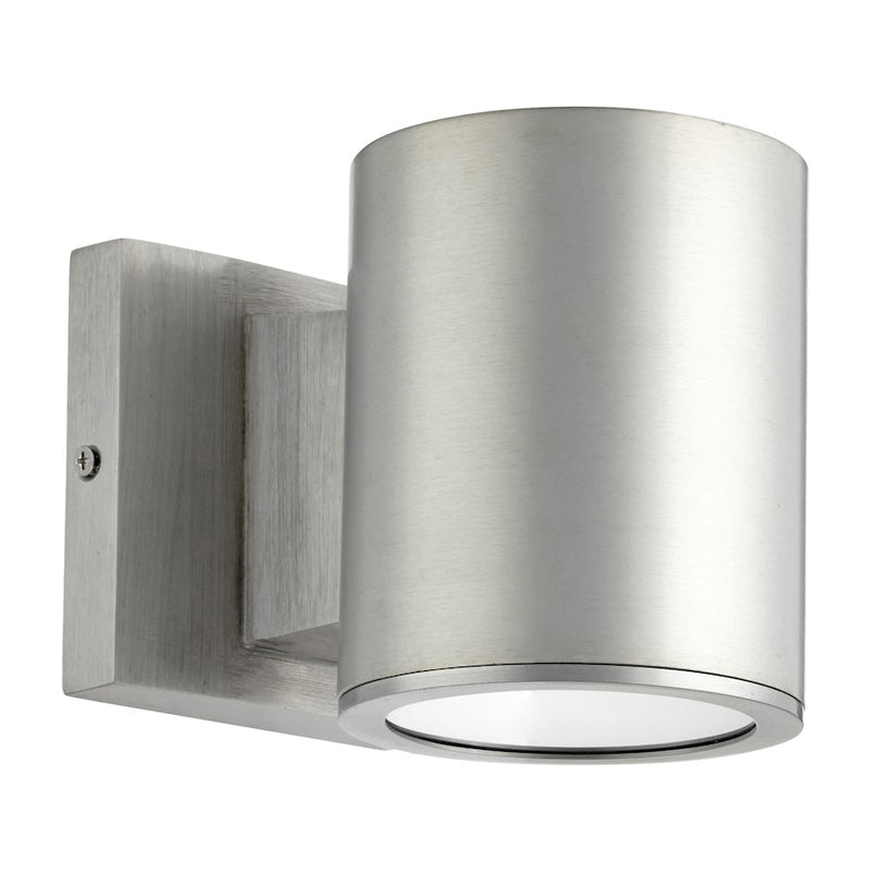 Quorum Cylinder 1 Light Outdoor, Brushed Aluminum