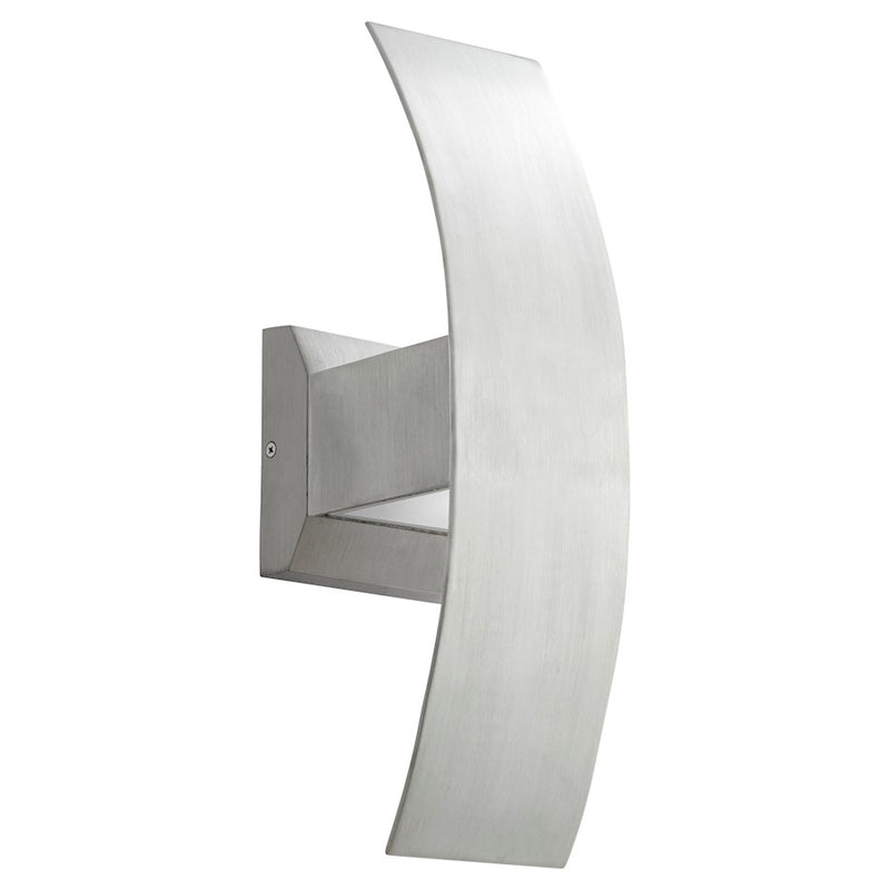 Quorum Curvo 2 Light 15.5" Wall Mount, Brushed Aluminum