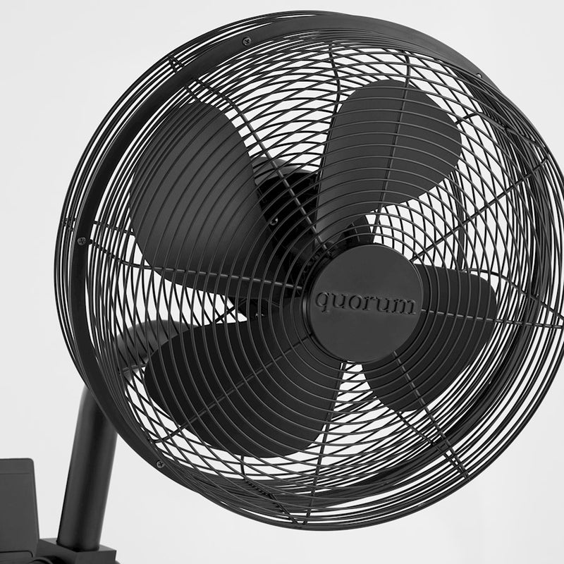 Quorum Cyprus 13" Wall Patio Fan, Matte Black