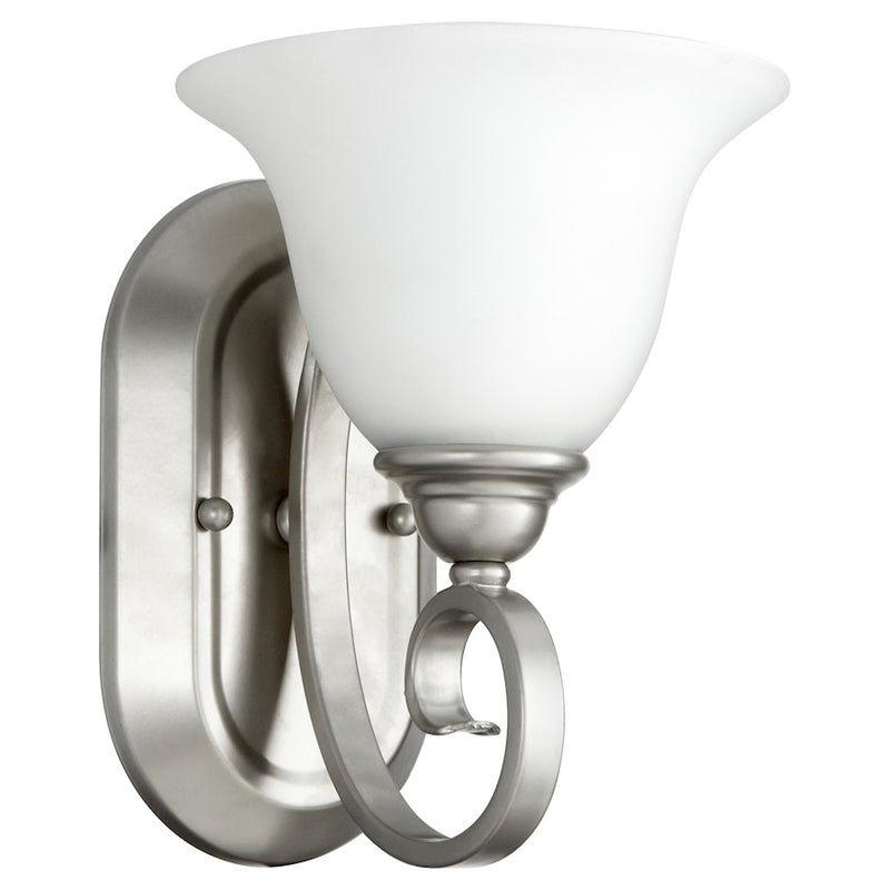 Quorum Celesta 1 Light wall mount, Classic Nickel/Satin Opal