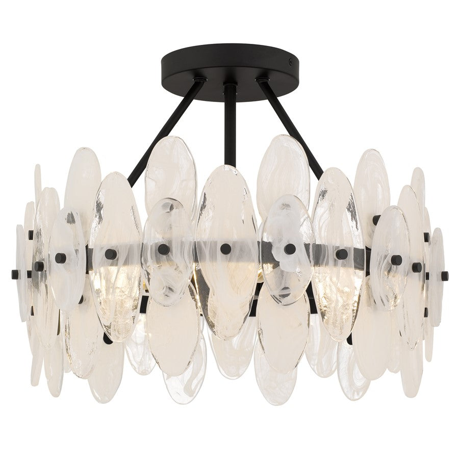 Quoizel Abigail 4-Lt Matte Black Semi-Flush Mount, Matte Black - ABI1718MBK