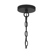 Quoizel Abner 12in 1-Light Pendant | Matte Black Steel and Clear Hammered Glass | Kitchen Island & Bath | 12 x 12 x 13.25 in | Model ABR1512MBK