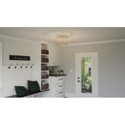 Quoizel Abner 3 Light Semi-Flush Mount, Aged Brass