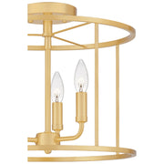 Quoizel Abner 3 Light Semi-Flush Mount, Aged Brass