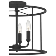 Quoizel Abner 14in 3-Light Semi-Flush Mount | Industrial Matte Black Steel | Bedroom & Hallway Ceiling Light | 14 x 14 x 11.75 in | Model ABR1714MBK