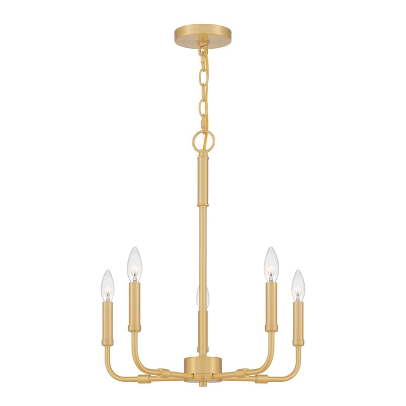 Quoizel Abner 5 Light 18" Chandelier, Aged Brass
