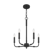 Quoizel Abner 18in 5-Light Chandelier | Industrial Matte Black Steel | Dining Room & Foyer | 18 x 18 x 21.25 in | Model ABR5018MBK