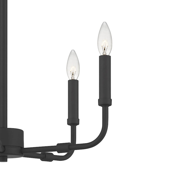 Quoizel Abner 18in 5-Light Chandelier | Industrial Matte Black Steel | Dining Room & Foyer | 18 x 18 x 21.25 in | Model ABR5018MBK