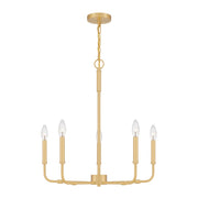 Quoizel Abner 5 Light 24" Chandelier, Aged Brass