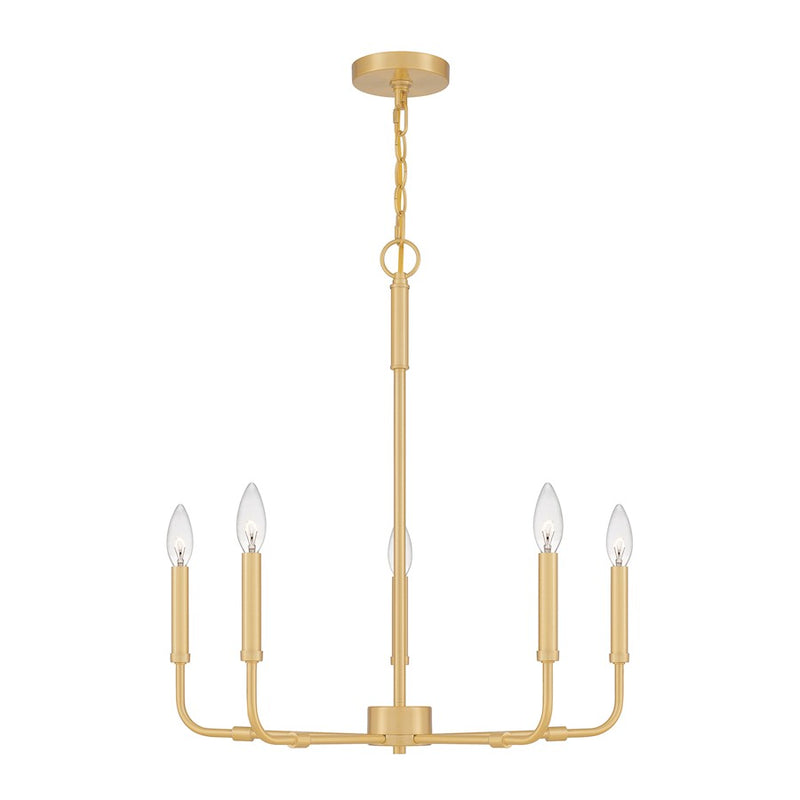 Quoizel Abner 5 Light 24" Chandelier, Aged Brass