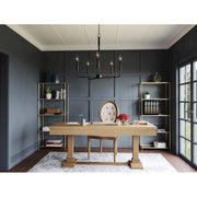 Quoizel Abner 24in 5-Light Chandelier | Industrial Matte Black Steel | Dining Room & Foyer | 24 x 24 x 25.25 in | Model ABR5024MBK