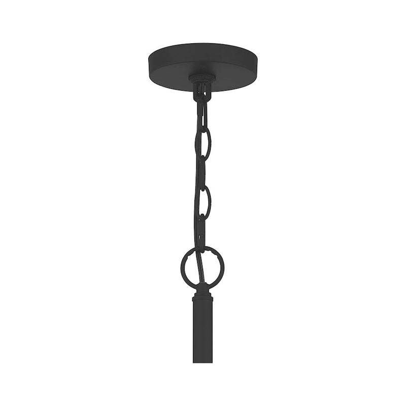 Quoizel Abner 24in 5-Light Chandelier | Industrial Matte Black Steel | Dining Room & Foyer | 24 x 24 x 25.25 in | Model ABR5024MBK