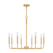 Quoizel Abner 8 Light Chandelier, Aged Brass