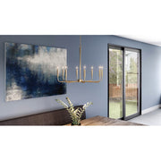 Quoizel Abner 8 Light Chandelier, Aged Brass